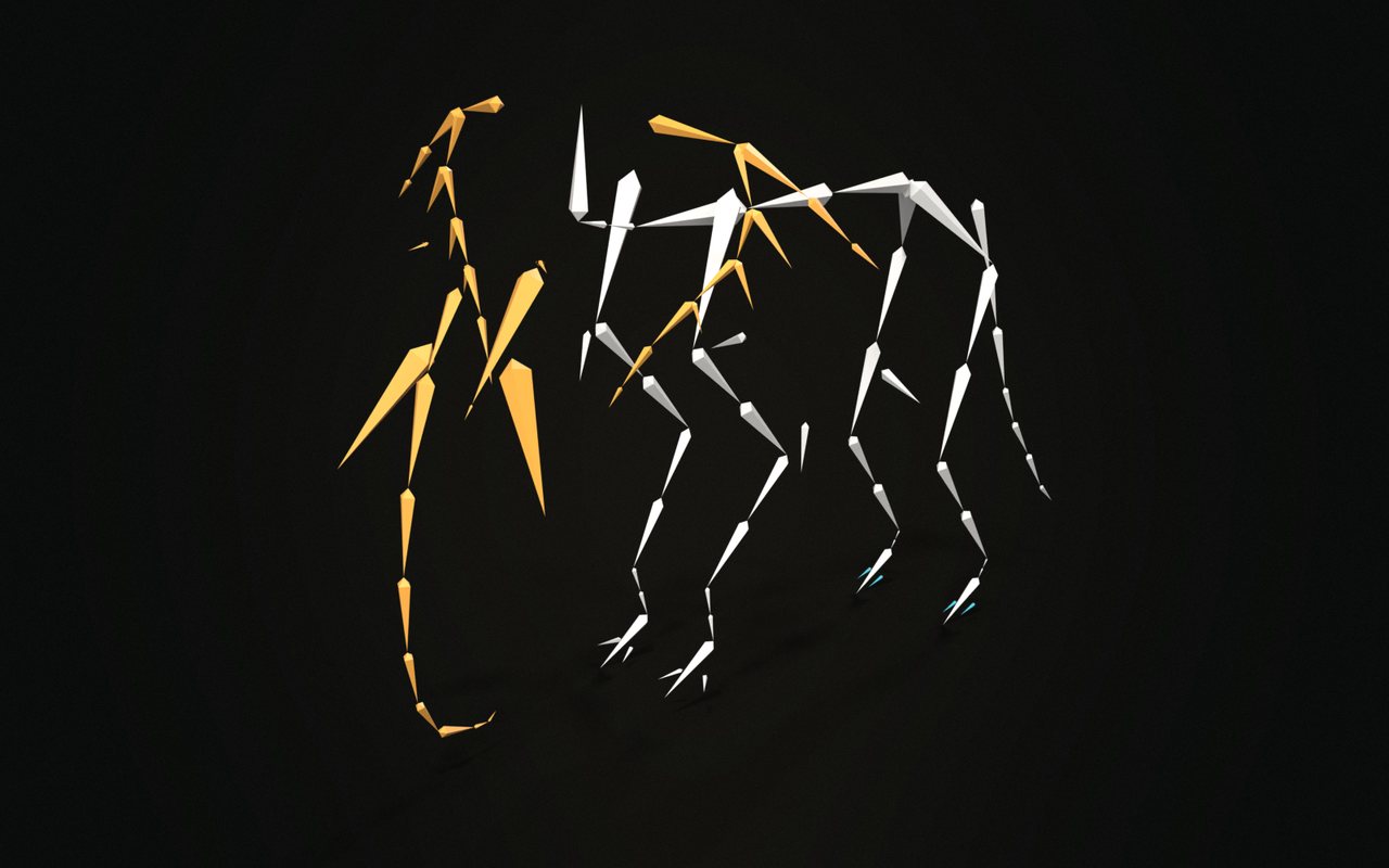 The Elephant metarig, generated with Rigify, in a relaxed pose