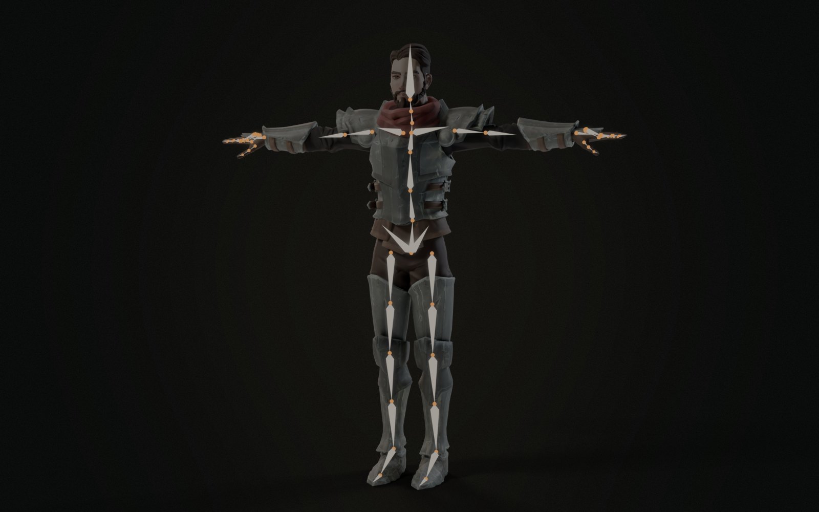 The same knight with Smart Fit's skeleton glowing inside him